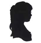 A traditional single silhouette of a girl by Kathryn Flocken